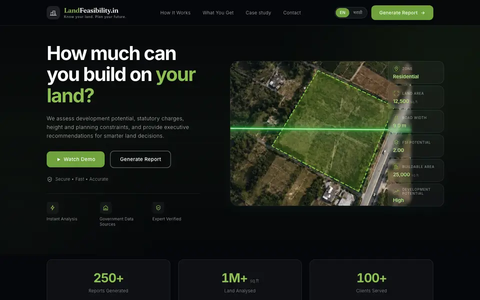 LandFeasibility.in website